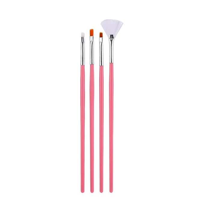 20pcs Nail Art Brushes Set, Nail Art Design Pen Painting Tools with Nail Extension Gel Brush, Nail Polish Brush, Builder Nail Gel Brush, Dotting needle,Adhesive drill pen (PinkFlower)
