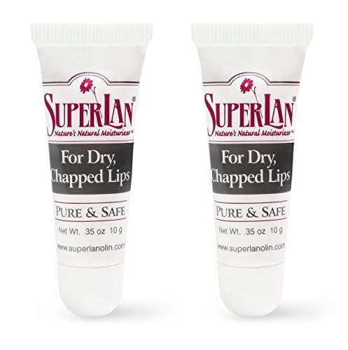 Lanolin Lip Balm 2 pack - Organic Lip Repair for Hot/Dry Weather - Natural nipple cream - Moisturizer for cracked lips - Hydrating lip care - Ultra pure jojoba oil - Chapstick For Men & Women 0.70 Oz