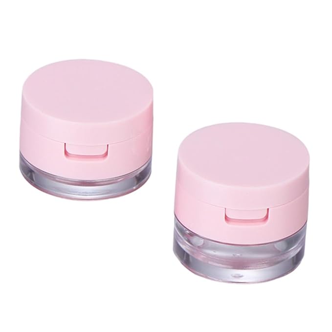 minkissy 2 Sets Powder Box Mini Containers Loose Cosmetic Cases for Traveling Foundation Makeup Powder Women Cosmetic Supply Powder Case Bulk Makeup Pink Flash Body Powder 3g Abs