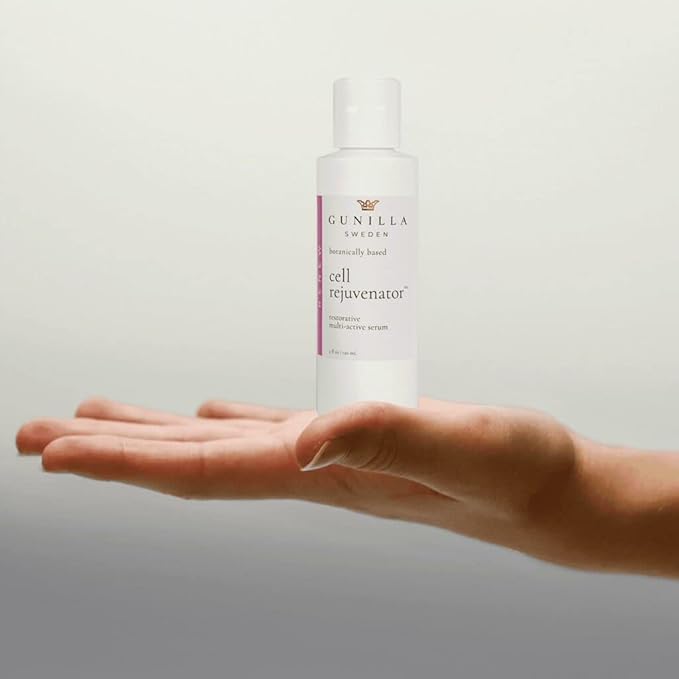 GUNILLA Cell Rejuvenator | Plant-Based Anti-Aging Facial Serum | Hydrates, Firms & Smooths for Radiant Skin | With Collagen, Elastin, Ginseng & Vitamins A, B, C & D | Vegan, Spa-Grade Skincare 4oz