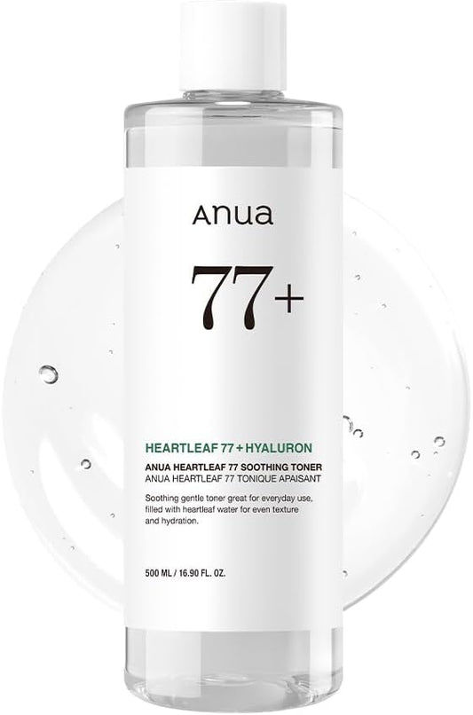 Anua Heartleaf 77 Soothing Toner I pH 5.5 Skin Trouble Care, Calming Skin, Refreshing, Purifying (500ml / 16.9 fl.oz.)