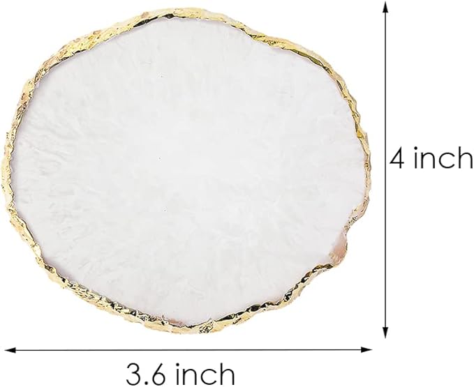 Resin Nail Art Palette, Nail Art Painting Mixed Color Palette Gold Edge Nail Gel Color Makeup Display Board (1#White)