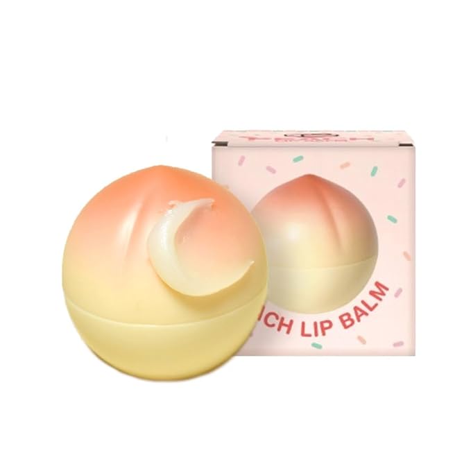 PS.PRETTYSKIN Moisturizing Korean Vegan Lip Balm 0.31oz. (9g) Smooth, Soft Texture, Hydrating, Natural Shine, Glossy (Peach)