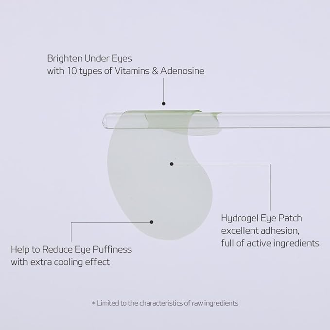 Chill Down Gel Eye Mask 60ea (30pairs) - Cooling Hydrogel Eye Patch with Catechins, Arnica Flower, Vitamins, Caffeine for Relieving Tired Eye Area, Brightening, Reducing Eye Bags, Puffy Eye