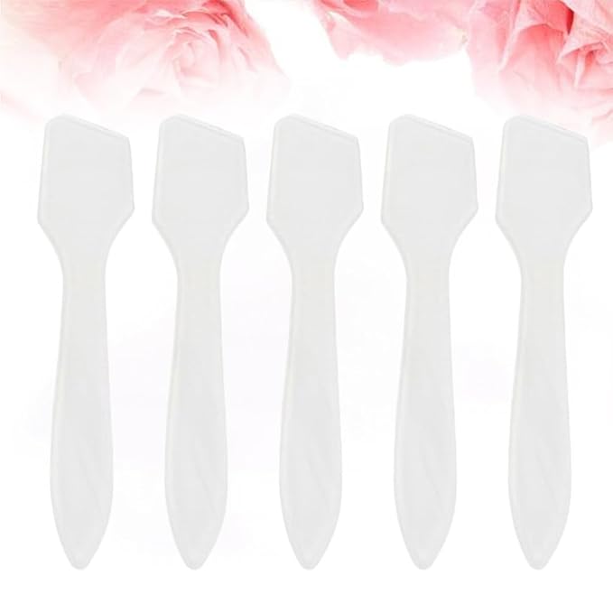 Healifty 50pcs Makeup Spatula Tool Scoop Beauty Tools Makeup Spoons Transparent Spatula Facial Cream Spatula Cosmetic Spatula Smooth Waxing Spatulas makeup tools Household items Disposable