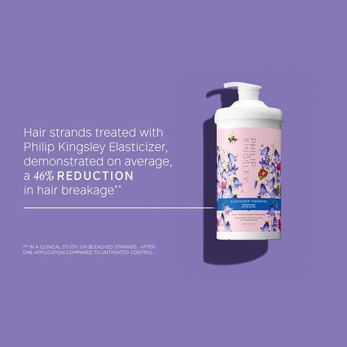 Elasticizer Therapies Bluebell Woods Deep-Conditioning Treatment Hair Mask Repair for Dry Damaged Curly Hair Hydrate Condition Strengthen Reduce Frizz Add Bounce Shine, 33.8 fl oz (1000ml)