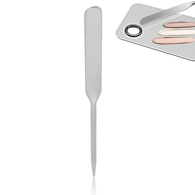 Makeup Spatula,Liquid Foundation Spatula, Stainless Steel Ergonomic Nail Art Makeup Stirring Rod, Durable Makeup Spatula Tool, Mini Makeup Spatula, Makeup Must Haves, for Makeup Art, makeup spatu