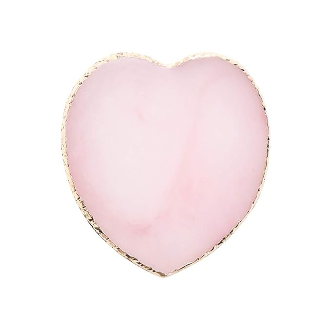 Resin Nail Art Plate Palette,Makeup Palettes,Gel Polish Color Mixing Plate Drawing Painting Color Palette,Golden Edge Heart Shaped Nail Art Display Holder