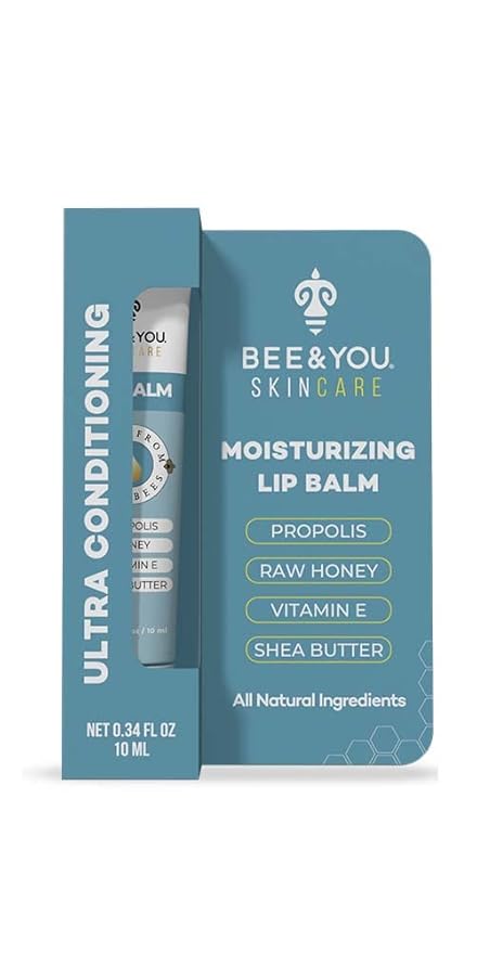 Bee and You Ultra Conditioning, 100% Natural, Moisturizing Lip Balm, Chapstick, Chapped Lips Treatment Severe, Beeswax, Propolis Extract, Raw Honey, Vitamin E, Shea Butter, 10ML