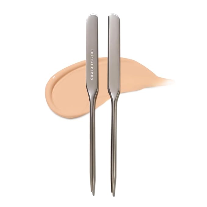 Korean Professional Pro Stainless Steel Makeup Cosmetic Spatula Tool Makeup Art Tool For Nail Art Eye Shadow Eyelash Makeup Professional Pigment Blending
