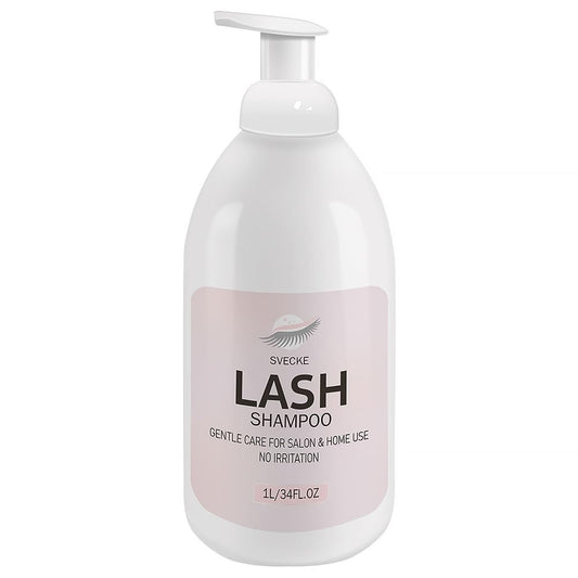 Lash Shampoo 34fl.oz/1L, Eyelash Shampoo for Lash Extension, Eyelash Extension Cleanser, Lash Eyelid Foam Cleaning Kit for Salon Use and Home Use
