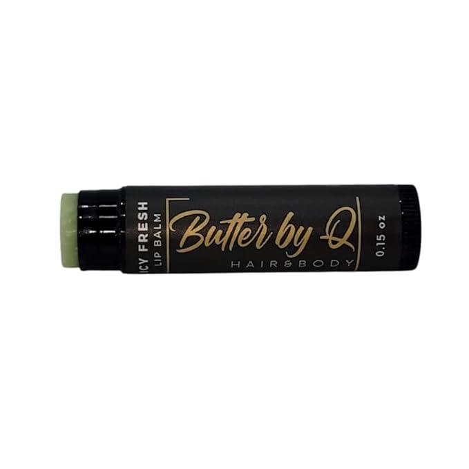 Butter By Q- Icy Fresh Lip Balm- Best Lip Balm, Dry, Chapped Lips. A 100% Natural Alternative to Chapstick. Natural Shea Butter Lip Balm, Lip Moisturizer, and How to Get Rid of Chapped Lips, Kid Safe.