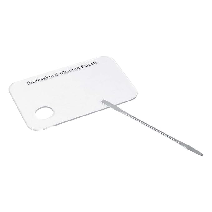 Makeup Palette with Spatula, Rotekt Clear Acrylic Makeup Nail Art Cosmetic Mixing Palette & Stainless Spatula Tool Applicators Set,Nail Holder Display Cosmetic Makeup Palette Tray Accessories