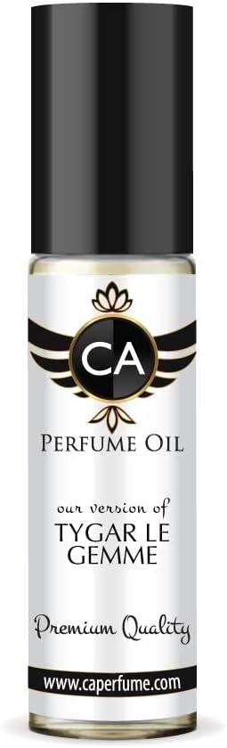 CA Perfume Impression of Tygar Le Gemme For Men Replica Fragrance Body Oil Dupes Alcohol-Free Essential Aromatherapy Sample Travel Size Concentrated Long Lasting Attar Roll-On 0.3 Fl Oz/10ml