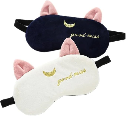 2PCS Eye Mask for Sleeping Cute Sailor Moon Natural Sleep Eye Mask Eyeshade Cover Shade Eye Patch Soft Portable Blindfold Travel Eyepatch for Girls Boys Women Men