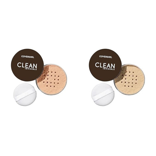 COVERGIRL Clean Invisible Loose Powder Vegan Formula Translucent Light Fair 20g (0.7 oz) 2-Pack