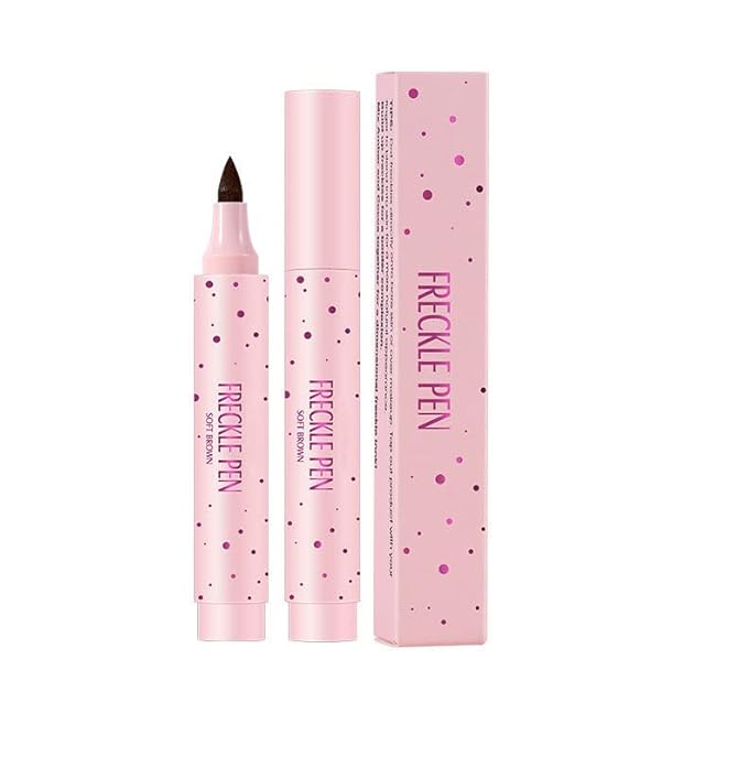 Freckle Pen Faux Freckle Pen Colour Pop Freckle Pen Supernaturally Realistic Freckles Makeup Brush Fantastic Freckles Pen Long-lasting Waterproof Soft-point Absorbent Pen For a Natural and Easy Makeup Look (Double)