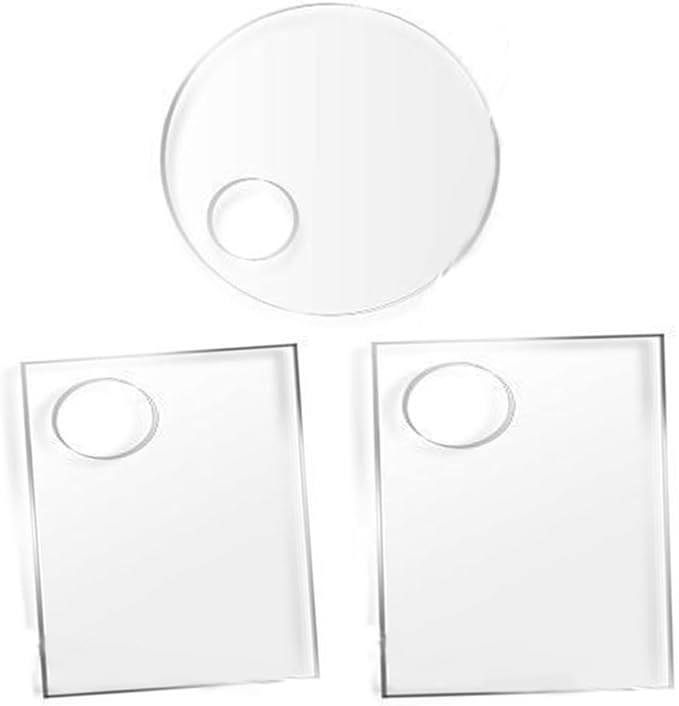 3 PCS Acrylic Cosmetic Makeup Palette Liquid Foundation Mixing Palette Art nail Palette Pigment for Nail Art Beauty Salon Color Cream Liquid Foundation Mixing Palette