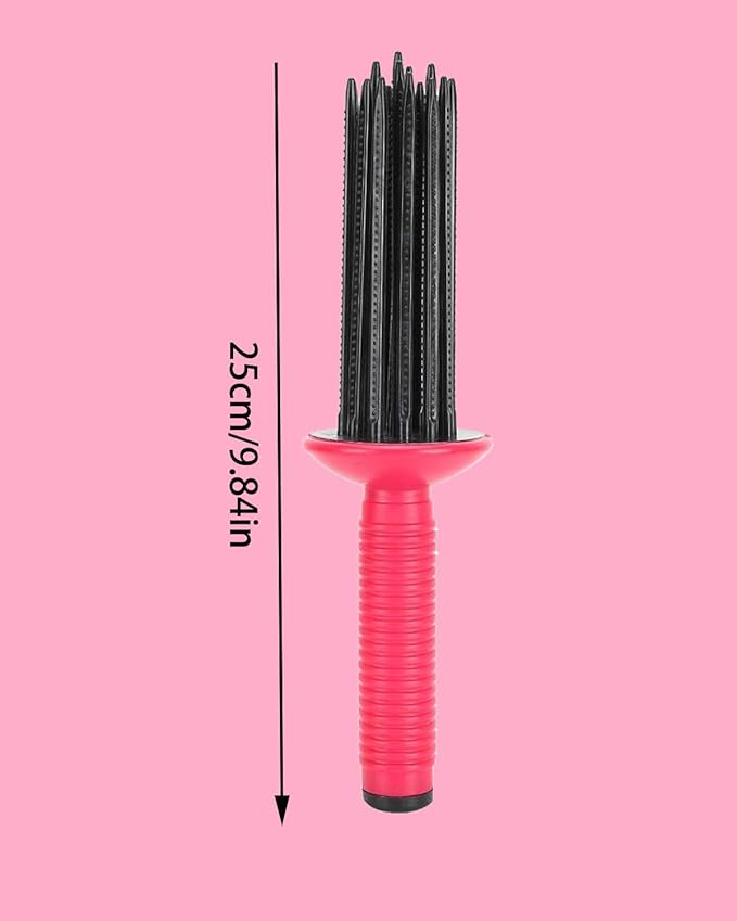 Hair Fluffy Styling Curler Curls Comb,Hair Curler Curling Make Up Brush Roller Tool Portable Hair Curling Roll Comb Anti‑Slip Professional Round Hair Brush for Home Personal Use Travel