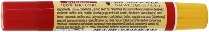 Burt's Bees Lip Shimmer, Cherry 0.09 Ounce (Pack of 4)