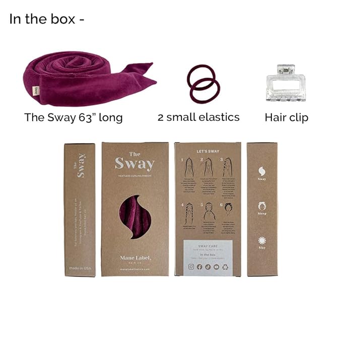 Heatless Hair Curling Ribbon Wrap: The Sway Original Heatless Curling Ribbons | Luxe Velour | Mane Label Hair Co. (Fog)
