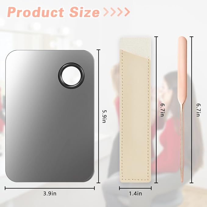 3PCS Makeup Mixing Palette, Stainless Steel Cosmetic Makeup Palette With Spatula Makeup Artist Tool, Professional Cosmetic Mixing Makeup Palette For Mixing Eye Shadow/Eyelash/Nail Art/Foundation