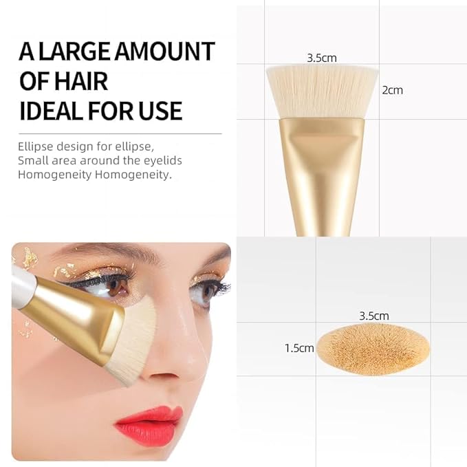 DUcare Contour Brush, Flat Top & Oval Head Face Contouring Brush For Blending & Buffing, Multi-Purpose Face Makeup Brushes for Liquid Foundation/Cream/Facial Mask