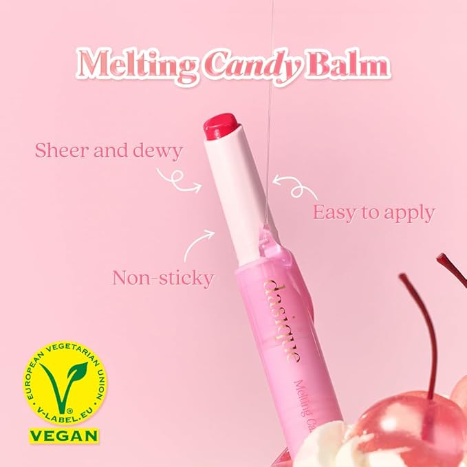 Dasique Melting Candy Balm (#08 Sweet Pomelo) | Glossy Balm | Moisturizing | For dry Lips | Vegan