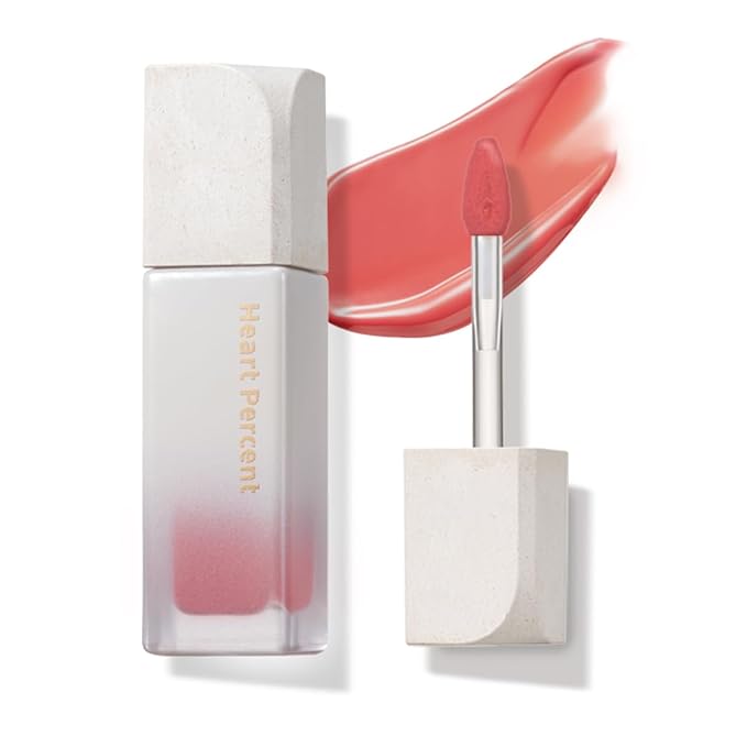 Heart Percent Dote On Mood Pure Glow Tint, Watery & Lightweight Moisturizing Lip Stain Long Lasting Liquid Lipstick 6.8g, #07. Fig Rose