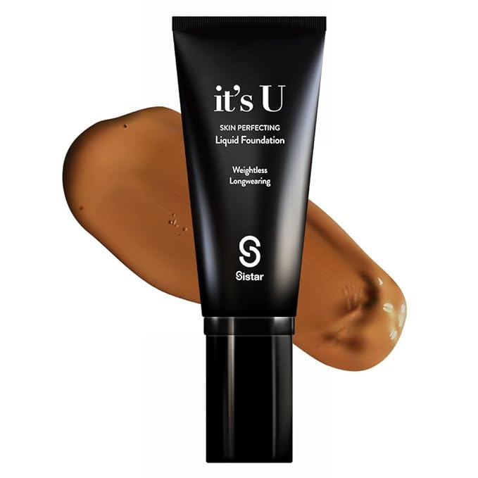 Sistar it's U Skin Perfecting Liquid Foundation Medium Coverage Buildable Weightless Longwearing Blendable 35 g / 1.23 oz. (Burnt Cinnamon)