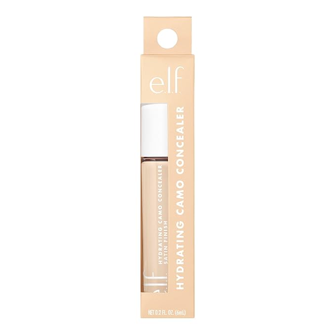 e.l.f., Hydrating Camo Concealer, Lightweight, Full Coverage, Long Lasting, Conceals, Corrects, Covers, Hydrates, Highlights, Fair Warm, Satin Finish, 25 Shades, All-Day Wear, 0.20 Fl Oz