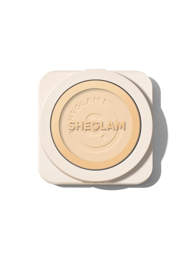 SHEGLAM SKin-Focus Full Coverage Powder Foundation Oil-Control Lightweight Face Pressed Powder Makeup-Linen
