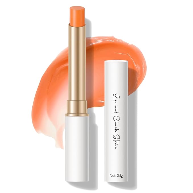 KYDA PH-Activated Lip and Cheek Stain, PH Color Changing Formula for Lasting Custom Lip Color, Keep Lips Soft and Moisturizing with Avocado Oil, Multiuse Color Balm, PEACH