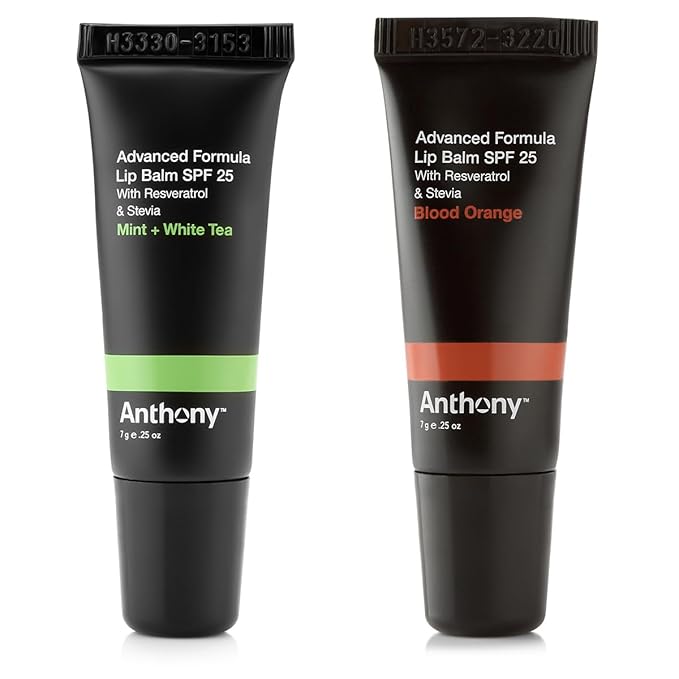 Anthony 25 SPF Lip Balm with Sunscreen for Lips – Contains Green Tea Extract, Shea Butter & Vitamin E – Moisturizing Repair Care Treatment for Chapped & Dry Lips 2-Pack