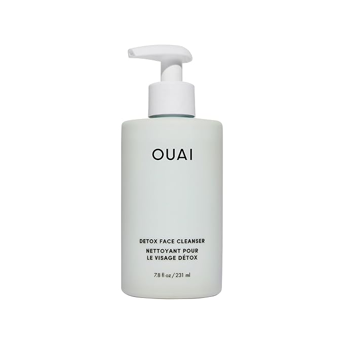 OUAI Detox Facial Cleanser - Deep Cleansing Face Wash with Glycolic Acid, Niacinamide & PHA - Removes Sweat, Dirt & Oil Without Drying - Gentle Face Cleanser for Post-Workout (7.8 Fl Oz)