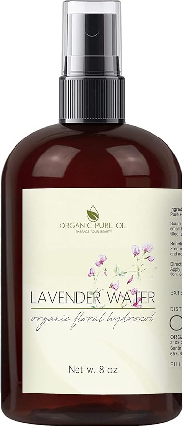 OPO Lavender Hydrosol Spray 8 oz & Sprayer Pure Steam Distilled Vegan Toner Spritz Cleanser Water Calming Toning Aromatherapy Body Mist Linens Makeup Gentle Hydrosol Water - Packaging May Vary