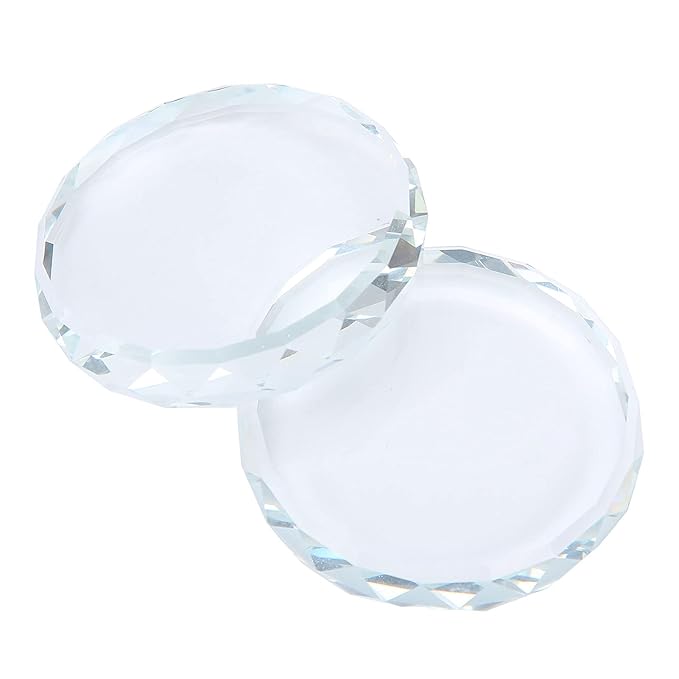 2Pcs Nail Art Palettes, Manicures DIY Color Mixing Toning Glass False Eyelash Glue Hold Tools Beauty Makeup Glass Pallet