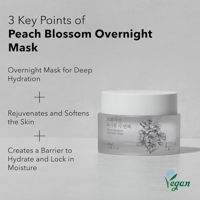 Gentle Peach Blossom Overnight Mask l Vitamin C, Rejuvenating, Hydrating l Product of Korea - 1.69 fl. Oz