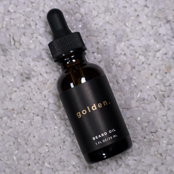 Golden Grooming Co. Beard Oil for Men - Nourishing & Organic Beard Moisturizer - Organic Oil for Beard Growth - All-Natural Formula with Vitamin E - Smooth and Soft Beard - 1 fl oz