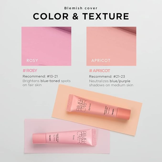 Hanskin Rosy Blemish Cover, Full Coverage Color Correcting Concealer for Under Eye Dark Circles, Korean Makeup [Rosy/12g]