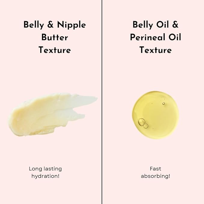 Belly Bundle - Organic Belly Balm and Natural Oil for Pregnancy Stretch Marks and Scars (5 piece set - SM)