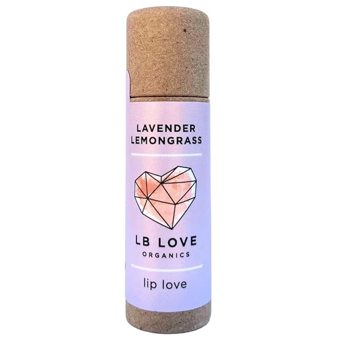 Plastic Free Lip Love | Jumbo Organic Lip Balm | Organic Beeswax and Plant Based | Zero Waste Natural Lip Balm (Lavender Lemongrass)