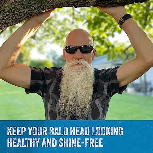 Mountaineer Brand Bald Head Care Gifts For Bald Men | All Natural 4 Step Daily Skin Care for Healthy Scalp & Face | Exfoliate Scrub | Cleanse Wash | Shine Away PH Balance | Protect Moisturizing Balm