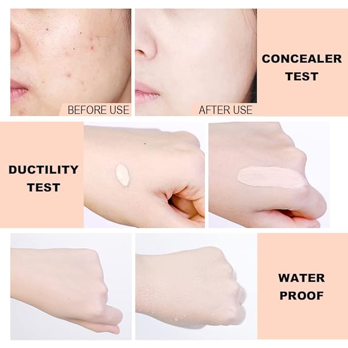 2 Pack Liquid Foundation Cream for Face Makeup,Durable Full Coverage Matte Concealer Make Up,Oil Control & Waterproof Base Primer -1+1 Fl.Oz (IVORY 6#)