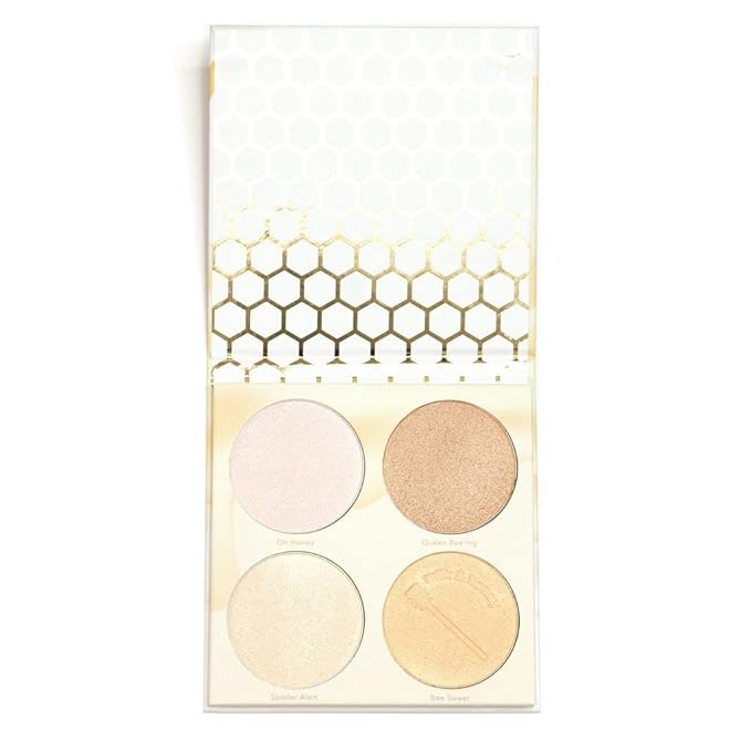 Beauty Bakerie Milk & Honey Highlighter Makeup Palette, Shimmer Highlighter for a Natural Glow, 4 Shades