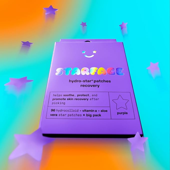 Starface Hydro-Star Recovery BIG PACK, Hydrocolloid Patches with Aloe Vera and Vitamin A, Helps Soothe and Protect Skin After Picking (96 Count)