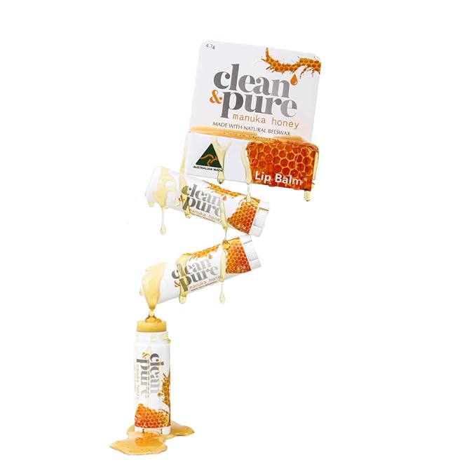 Lip Balm 2-Pack (Manuka Honey) | Manuka Honey Beauty Products | Lip Care Set With 100% All Natural Beeswax and Vitamin E Oil | Flavored Lip Balm for Dry