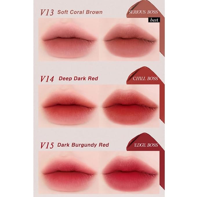 BBIA Last Velvet Tint - Soft & Creamy Matte Finish Lip Stain, Blur Effect with Velvety Texture, Long-Lasting, High Pigment, Lightweight, Non-Drying, Vegan, Korean Lip Makeup (V14 CHILL BOSS)