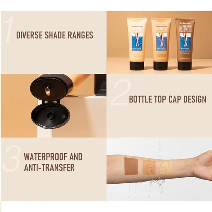 Leg Makeup Waterproof No Transfer,Leg Makeup Lotion,Leg and Body Scar Cover up Makeup,Long Last Body Foundation (2# Medium Golw)