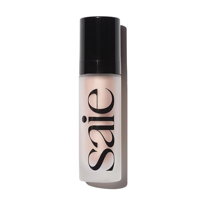 Saie Glowy Super Gel - Hydrating Makeup Primer and Illuminating Glow Serum Enriched with Vitamin C and Squalane Oil - All-Over Liquid Highlighter Makeup for Instant Glass Skin - Roseglow (1 oz)